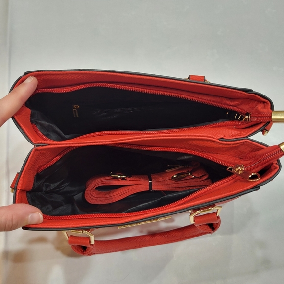 Danbaoly Red Handbag Purse with Shoulder Strap Colorful Maximalist - Picture 3 of 3